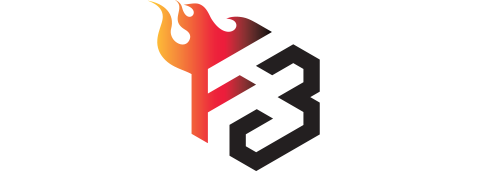 FireBlock logo with a stylized flame and 'F3' design on a white background