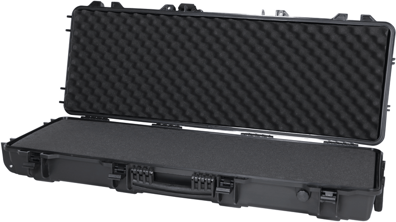 Load image into Gallery viewer, Black hard-shell protective case with foam interior
